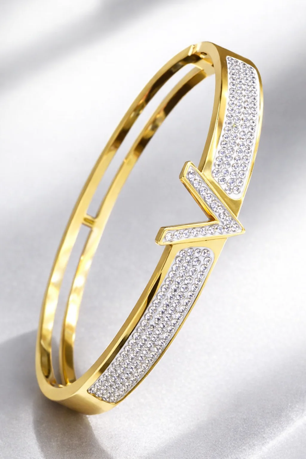 Premium Gold Finish Crystal V Bracelet Collections – Modern Korean Jewellery