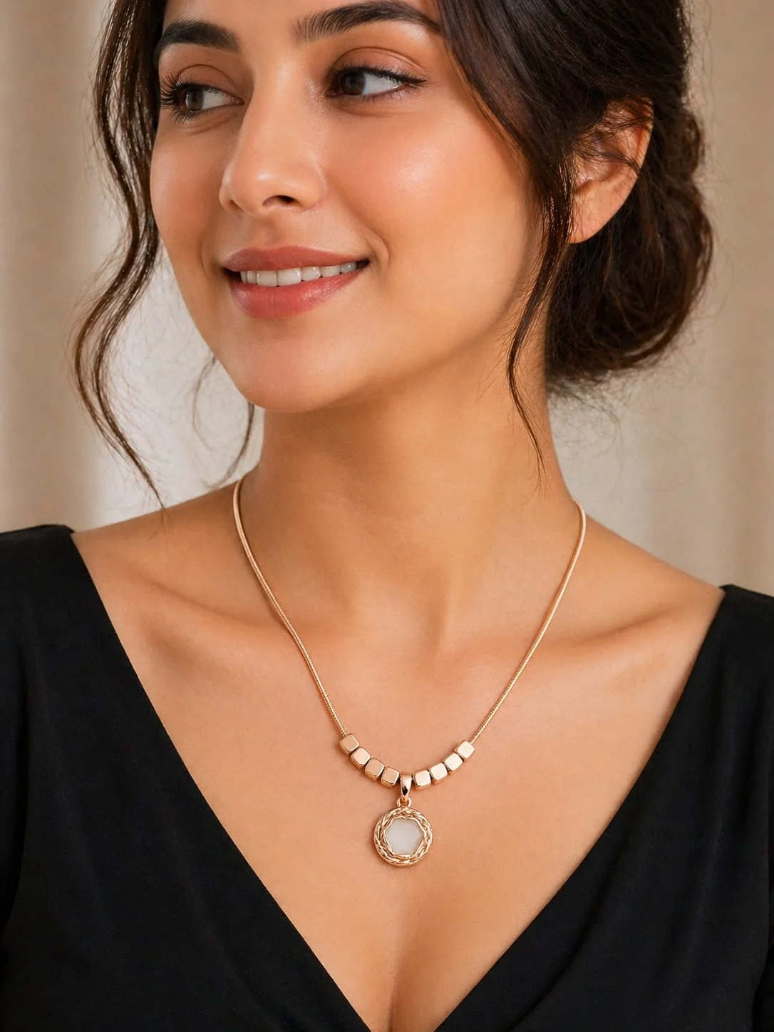 Rose Halo Charm Pendant.