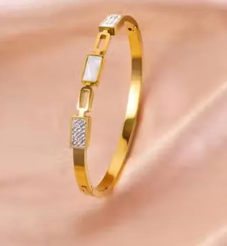 Elegant Gold Plated Geometric Bracelet for Women