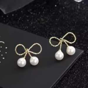 elegant floral pearl stud earrings for women – gold plated flower earrings with crystal accent | lightweight fashion jewellery