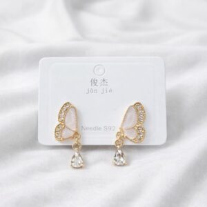 elegant floral pearl stud earrings for women – gold plated flower earrings with crystal accent | lightweight fashion jewellery
